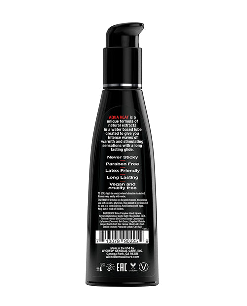 Wicked Sensual Care Aqua Heat Warming Water Based Lubricant - 4 oz