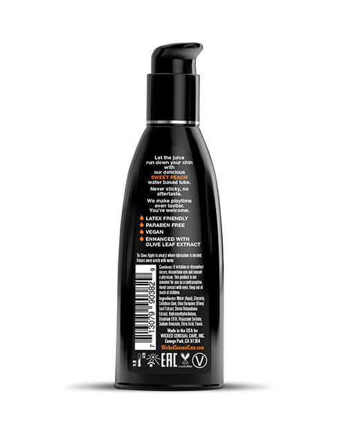 Wicked Sensual Care Waterbased Lubricant - 2 oz Sweet Peach