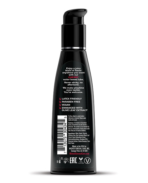 Wicked Sensual Care Aqua Water Based Lubricant - 4 oz Cherry