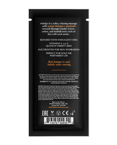 Wicked Sensual Care Orange Blossom &amp; Patchouli Massage Cream - .34 oz