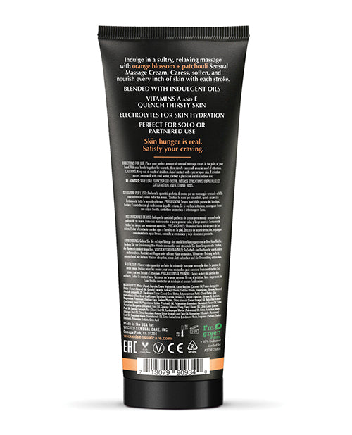 Wicked Sensual Care Orange Blossom &amp; Patchouli Massage Cream - 4 oz
