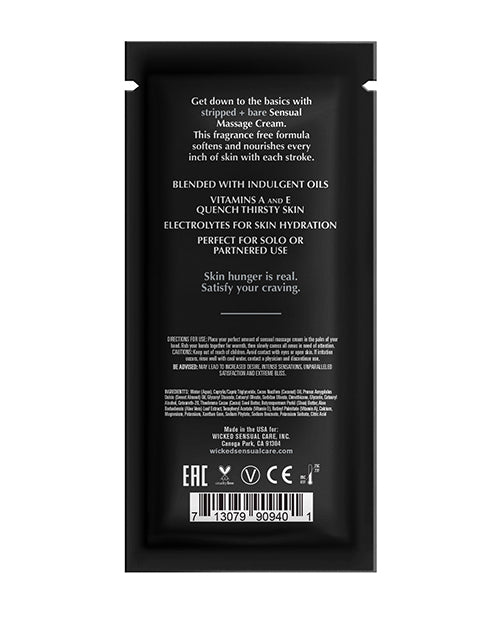 Wicked Sensual Care Stripped &amp; Bare Unscented Massage Cream - .34 oz
