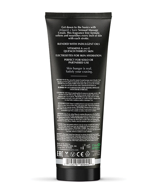 Wicked Sensual Care Stripped &amp; Bare Unscented Massage Cream - 4 oz
