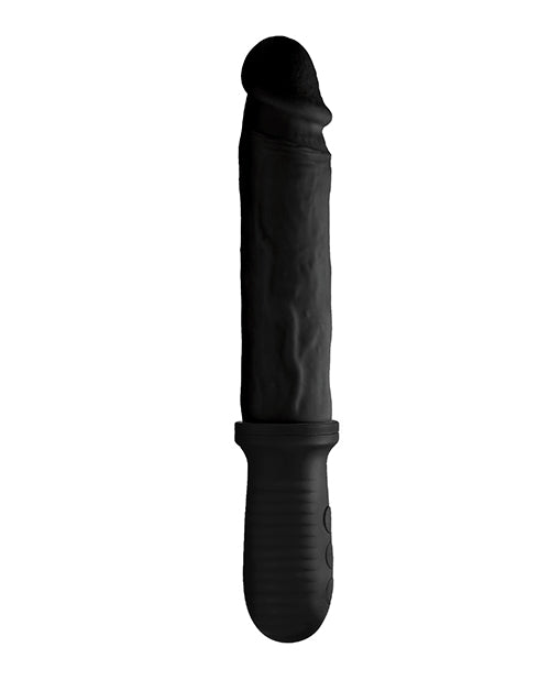Master Series 8X Auto Pounder Vibrating &amp; Thrusting Dildo w/Handle - Black