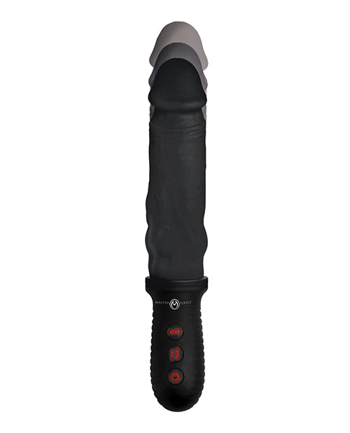 Master Series 8X Auto Pounder Vibrating &amp; Thrusting Dildo w/Handle - Black