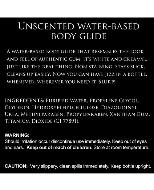 Master Series Unscented Jizz Water Based Body Glide - 16 oz