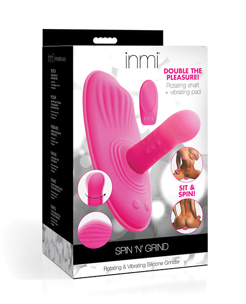 Inmi Spin N' Grind Rotating &amp; Vibrating Silicone Grinder - Pink