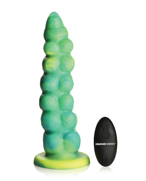 Creature Cocks Squirmer Thrusting &amp; Vibrating Silicone Dildo w/Remote Control - Multi Color