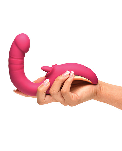 Lickgasm Tease &amp; Please Thrusting &amp; Licking Vibrator - Pink