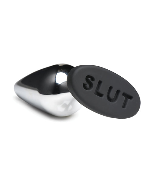 Master Series Butt Slut Metal &amp; Silicone Butt Plug - Metal/Black