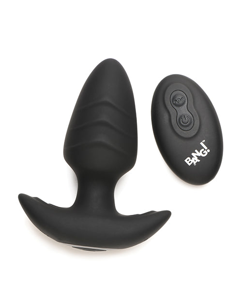 Bang! Rotating &amp; Vibrating Tapered Butt Plug w/Remote - Black