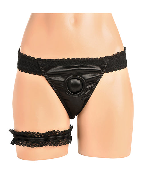 Bedroom Bliss Jolie Strap-On Panty Harness &amp; Garter - Small